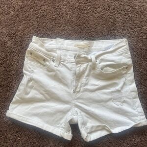 Levi's White mid length Women's Denim Jean Shorts size 29